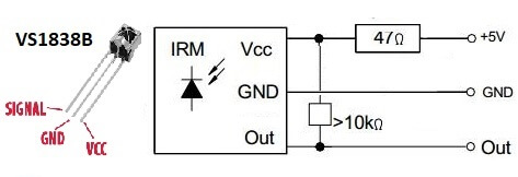 Ик приемник 1838 схема включения
