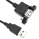 BeMatik - Câble USB 2.0 avec connecteur pour Montage sur Panneau USB A mâle vers USB A Femelle 50cm