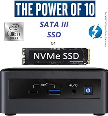 Intel NUC NUC10i7FNH1 Mini PC/HTPC, Six-Core i7- Up to 4.7GHz, DDR4-2666 RAM WiFi, BT 5.0 Thunderbolt 3, 4K Support, Triple Monitor Capable (64GB RAM + 1TB Intel 660p NVMe M.2 SSD)